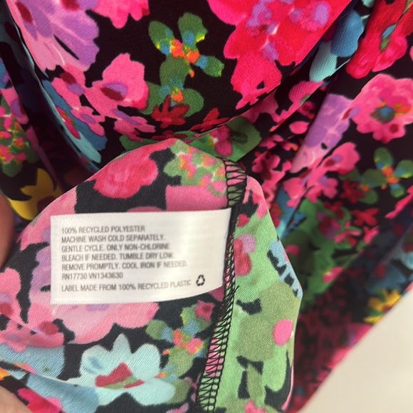 FUTURE COLLECTIVE Floral Long Sleeve Mock Neck Ruched Dress Kahlana B. Brown - Picture 9 of 11